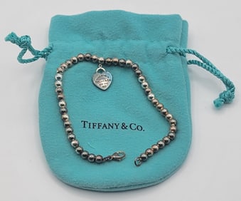 Tiffany & Co. Sterling Return to Tiffany Heart With Bead Bracelet New In Box