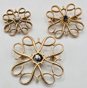 3 Pc. 10K Yellow Gold Avon Award Pins