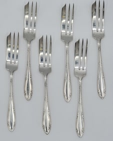 Set Of Six Vintage British Sterling Appetizer Forks