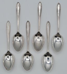 Set Of Six Vintage British Sterling Demitasse Spoons