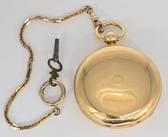 18K Gold 1868 American Waltham Wm. Ellery Hunting Case Pocket Watch