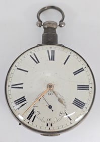 Antique T. Brewer English Sterling Silver Pocket Watch