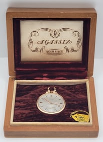 Agassiz 14K Yellow Gold Pocket Watch Presented To PGA Golfer Charley Penna