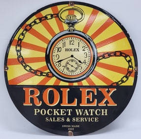 Large 2-1/2' SSP Rolex Pocket Watch Fantasy Advertising Sign