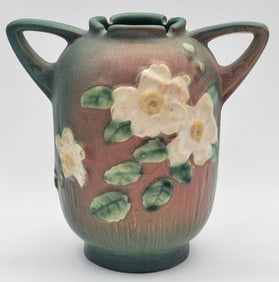 Roseville Pottery "White Rose" Vase #979-6"