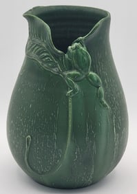 Ephraim Faience Art Pottery Climbing Tree Frog Vase