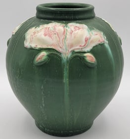 Ephraim Faience Art Pottery Blooming Poppies Vase