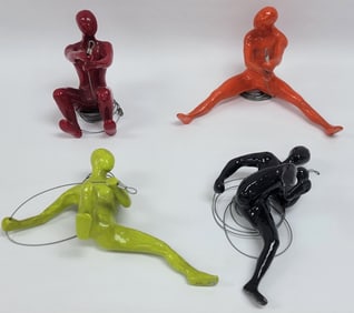 4pc Ancizar Marin Wall Climber Sculptures
