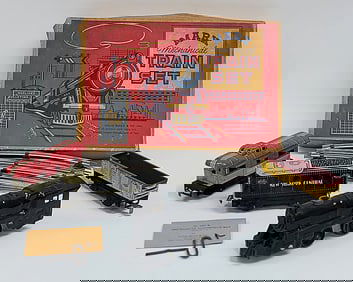 Vintage Marx Wind-Up Tin Litho Mechanical Train Set In Box