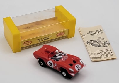 New In Box Aurora T-Jet Red Alfa Romeo HO Scale Slot Car #1409