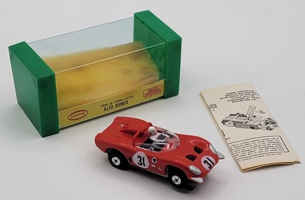 New In Box Aurora T-Jet Red Alfa Romeo HO Scale Slot Car #1409
