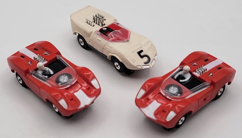 (3) 1960's Aurora T-Jet HO Scale Slot Cars