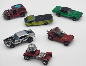 (6) Vintage Hot Wheels Red Line Cars