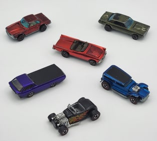 (6) Vintage Hot Wheels Red Line Cars