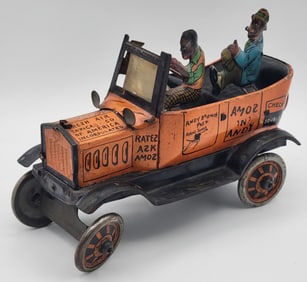 Vintage Marx Wind-Up Tin Litho Amos & Andy Fresh Air Taxi