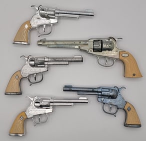 (5) Vintage Leslie-Henry Revolver Cap Guns