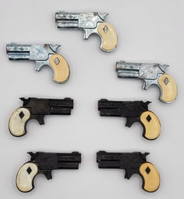 Lot Of Seven Vintage Leslie-Henry Derringer Cap Guns