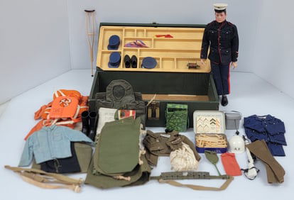 1964 Hasbro 12" G.I. Joe Action Marine With Full Foot Locker