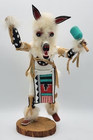 Vintage Native American "White Wolf" Kachina Doll Signed F. Largo