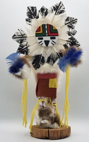 Vintage Native American "Sunface" Kachina Doll Signed R. Lee