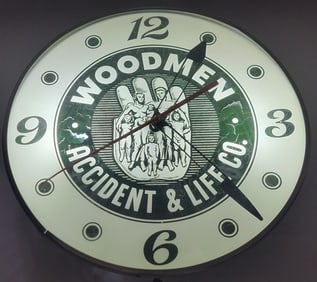 PAM Woodmen Accident & Life Co. Lighted Advertising Clock