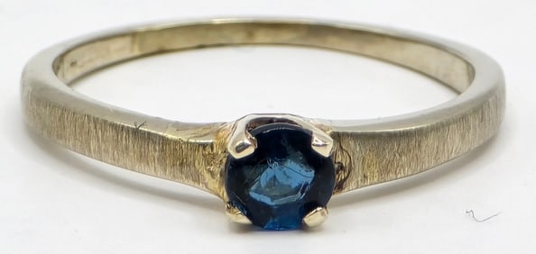 Child's 14K White Gold Sapphire Solitaire Ring