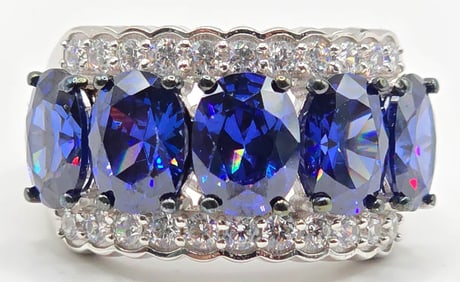 Sterling Silver Bella Luce Esotica Tanzanite & Diamond Simulant Ring