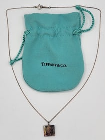 Tiffany & Co. Sterling Tiffany Notes Square Pendant Necklace New In Box