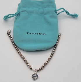 Tiffany & Co. Sterling Return to Tiffany Heart With Bead Bracelet New In Box