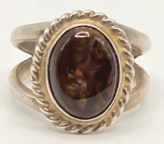 Vintage Native American Fire Agate Men's Ring