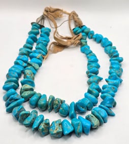Vintage Large Two-Strand Turquoise Necklace
