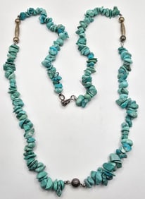 Vintage Turquoise & Sterling Silver Necklace