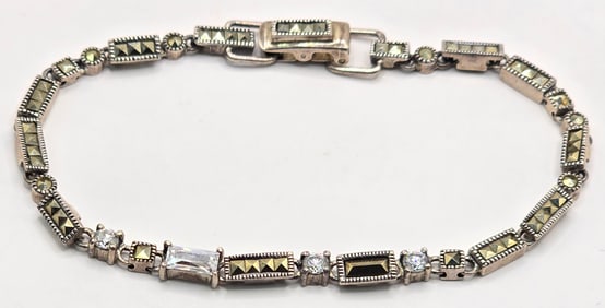 Ladies Sterling Silver Marcasite Bracelet