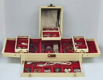Sterling Silver & Costume Jewelry Box Lot