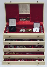 Sterling Silver & Costume Jewelry Box Lot