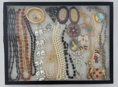 Case Of Mixed Vintage Costume Jewelry
