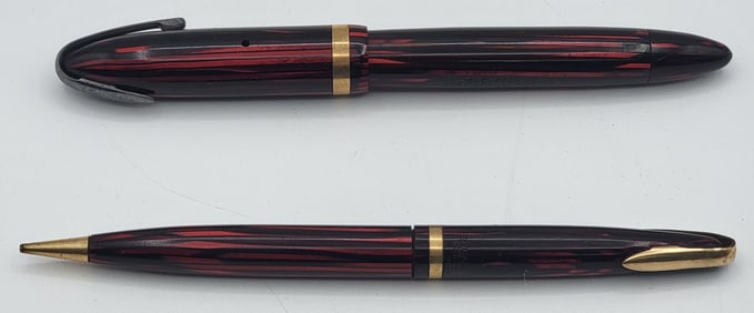 1940's Sheaffer Valiant 1000 Military Clip Fountain Pen & Pencil Set