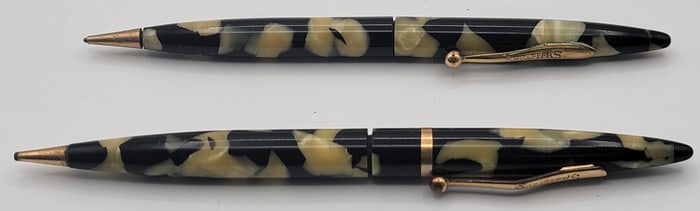 (2) Vintage Parker Balance Black & Pearl Mechanical Pencils
