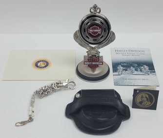 New In Box Franklin Mint Harley-Davidson Heritage Softail Pocket Watch
