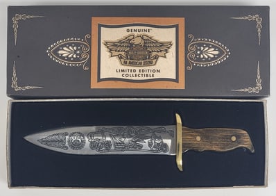 1995 Bear MGC Harley-Davidson 85th Anniversary Mini Bowie Knife NIB