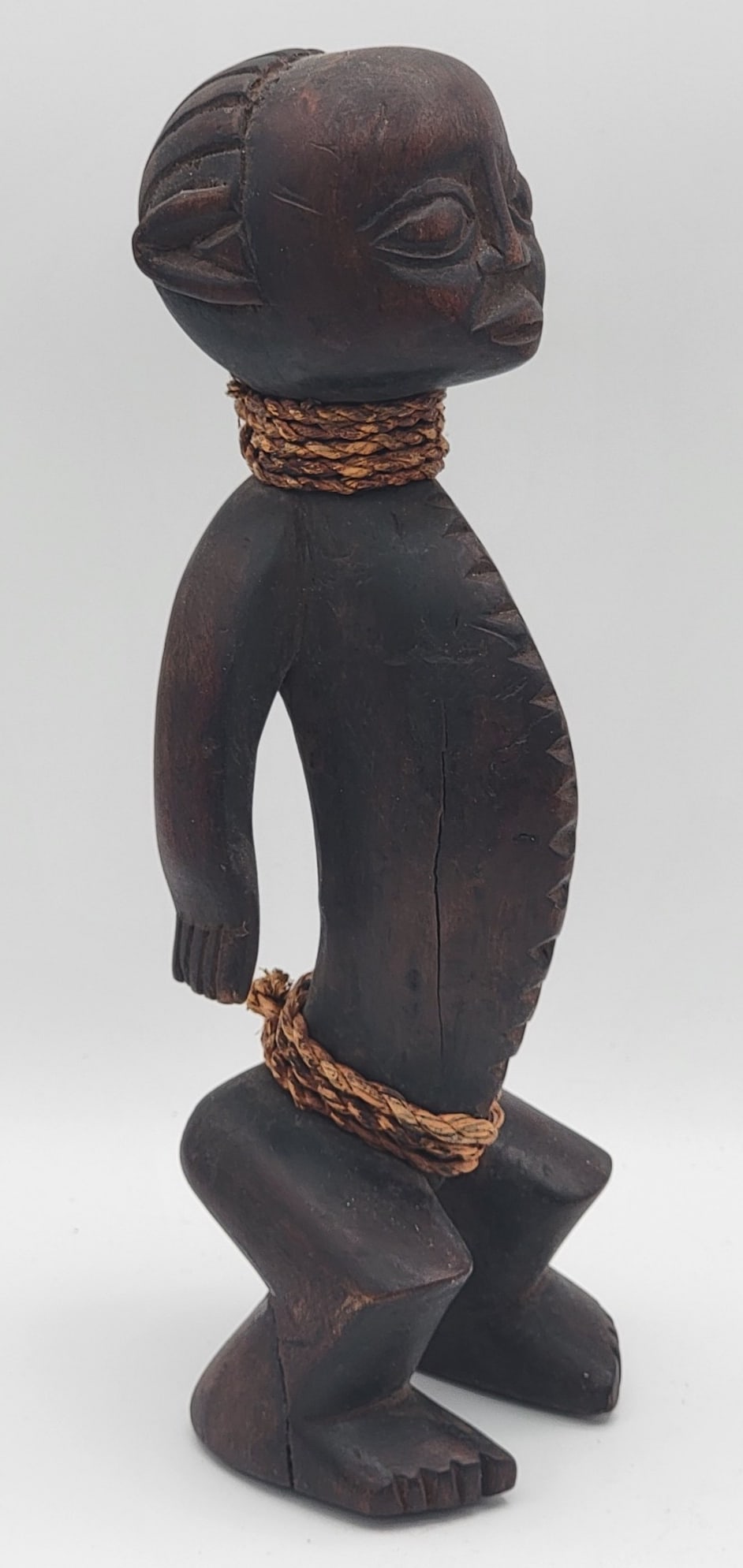 Vintage African Congo Ngbaka Tribal Hand Carved Wood Nabo Statue: Vintage African Congo Ngbaka Tribal Hand Carved Wood Nabo Statue. The protective Nabo statue is directly concerned with childhood diseases. Nice condition with great workmanship. Measures approximatel