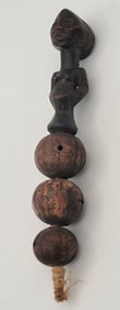 Vintage African Congo Tribal Hand Carved Wooden Luba Dance Rattle