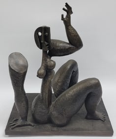 Byron Galvez "On Stage" Modernist Bronze Sculpture