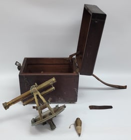 1800's William J. Young Transit Theodolite In Case