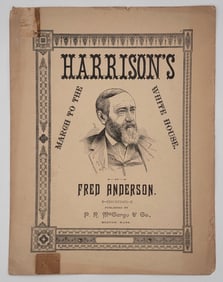 1892 Harrison's March To The White House President Benjamin Harrison Sheet Music