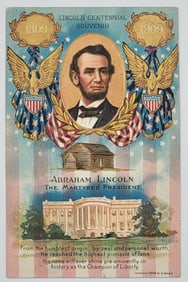 1909 President Abraham Lincoln Centennial Souvenir Postcard