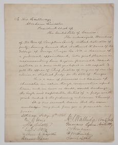 1861 Letter From The Bar Of Tompkins County NY To President Elect Abraham Lincoln