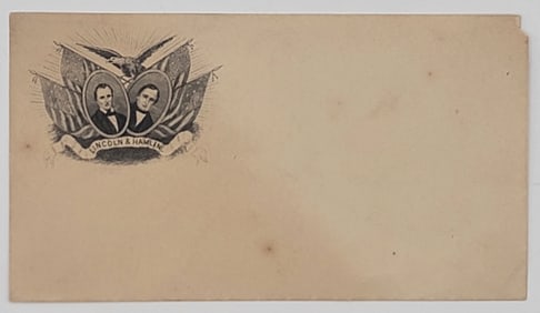 Rare Original 1860 Lincoln & Hamlin Campaign Envelope Cover