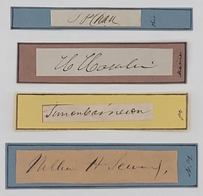 Four Clipped Autographs Of President Abraham Lincoln's Cabinet Members