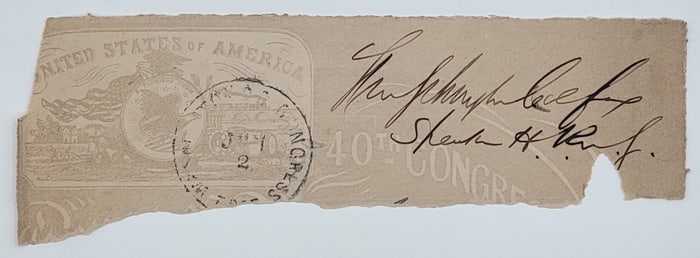 Schuyler Colfax Vice-President (1869-73) Under Ulysses S. Grant Free Frank Signature
